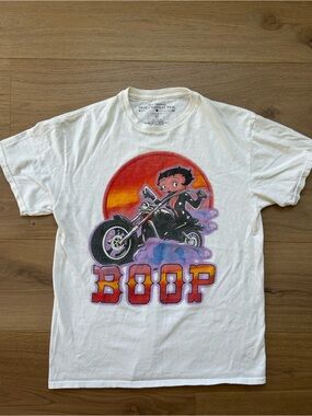 Betty Boop Sunset Motorcycle Cotton Tee Size XL